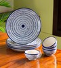 Indigo Chevron 8 Piece Ceramic Dinner Set