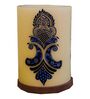 Indigo Damask Candle Holder-