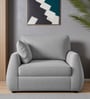 By Mintwud from Pepperfry Indigo Fabric 1 Seater Sofa In Royal Grey Colour