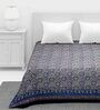 Indigo Floral 163 TC Cotton Double Bed Cover