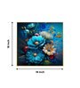 Indigo Floral Glass Finish Square Wall Art