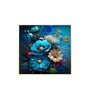 Indigo Floral Glass Finish Square Wall Art