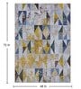 Indigo Geometric Polyester 4' X 6' Machine Made Carpet