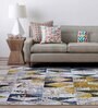 Indigo Geometric Polyester 4' X 6' Machine Made Carpet
