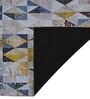 Indigo Geometric Polyester 4' X 6' Machine Made Carpet