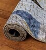 Indigo Geometric Polyester 4' X 6' Machine Made Carpet