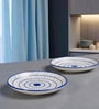 Indigo Striped Ceramic Plates Sets of 2 dinnerware Sets Plates