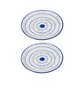 Indigo Striped Ceramic Plates Sets of 2 dinnerware Sets Plates