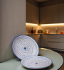 Indigo Stripped Ceramic Plates Sets of 2 dinnerware Sets Plates