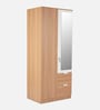 Indio 2 Door Wardrobe In Urban Teak Finish With Mirror & Drawers