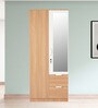 Indio 2 Door Wardrobe In Urban Teak Finish With Mirror & Drawers