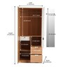 Indio 2 Door Wardrobe In Urban Teak Finish With Mirror & Drawers