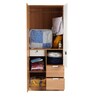 Indio 2 Door Wardrobe In Urban Teak Finish With Mirror & Drawers