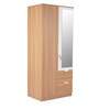 Indio 2 Door Wardrobe In Urban Teak Finish With Mirror & Drawers