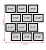 Black Synthetic Wood Mia Indivisual (Set Of 12)) Wall Hanging Collage Photo Frames