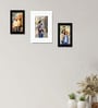 Black Synthetic Wood Indivisual (Set Of 3) & Wall Hanging Collage Photo Frames