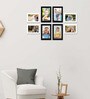 Black Synthetic Wood Indivisual (Set Of 8) & Wall Hanging Collage Photo Frames