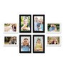 Black Synthetic Wood Indivisual (Set Of 8) & Wall Hanging Collage Photo Frames