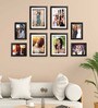 Brown Synthetic Wood Indivisual (Set Of 8) Wall Hanging Collage Photo Frames