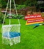 Indoor Fabric Swing in White & Navy Blue Colour