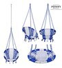 Indoor Fabric Swing in Blue & White Colour