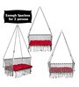 Indoor Fabric Swing in White & Black Colour