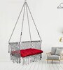 Indoor Fabric Swing in White & Black Colour
