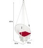 Round Indoor Fabric Swing in White & Red Colour