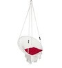 Round Indoor Fabric Swing in White & Red Colour