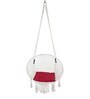 Round Indoor Fabric Swing in White & Red Colour