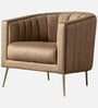 Indra Suede Barrel Chair In Tan Colour