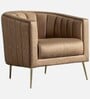 Indra Suede Barrel Chair In Tan Colour