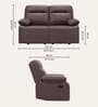 Indus Leatherette 2 Seater Recliner In Burgandy Colour