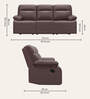 Indus Leatherette 3 Seater Recliner In Burgandy Colour