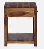 Indus Sheesham Wood Bedside Table In Provincial Teak Finish