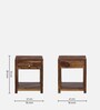 Indus Sheesham Wood Bedside Table In Provincial Teak Finish