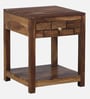Indus Sheesham Wood Bedside Table In Provincial Teak Finish