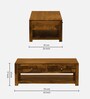 Indus Sheesham Wood Coffee Table In Rustic Teak Finish