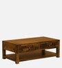 Indus Sheesham Wood Coffee Table In Rustic Teak Finish