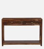 Indus Sheesham Wood Console Table In Provincial Teak Finish