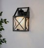 Industrial Black Box Metal Frame Wall Sconce with Frosted Glass