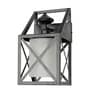 Industrial Black Box Metal Frame Wall Sconce with Frosted Glass