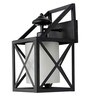 Industrial Black Box Metal Frame Wall Sconce with Frosted Glass