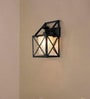 Industrial Black Box Metal Frame Wall Sconce with Frosted Glass