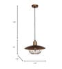 Industrial Brown & Gold Flat Top Cage Pendant Light