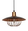 Industrial Brown & Gold Flat Top Cage Pendant Light