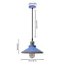 Industrial Pendant Light Fixture E27 Base Pendant Lamp Metal Lampshade Chandelier Adjustable Ceiling Hanging Lamp for Kitchen Island Farmhouse Living Room Dining Room Blue