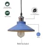 Industrial Pendant Light Fixture E27 Base Pendant Lamp Metal Lampshade Chandelier Adjustable Ceiling Hanging Lamp for Kitchen Island Farmhouse Living Room Dining Room Blue