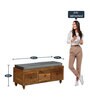 Ines Teak Wood Ottoman In Provincial Teak Finish