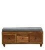 Ines Teak Wood Ottoman In Provincial Teak Finish